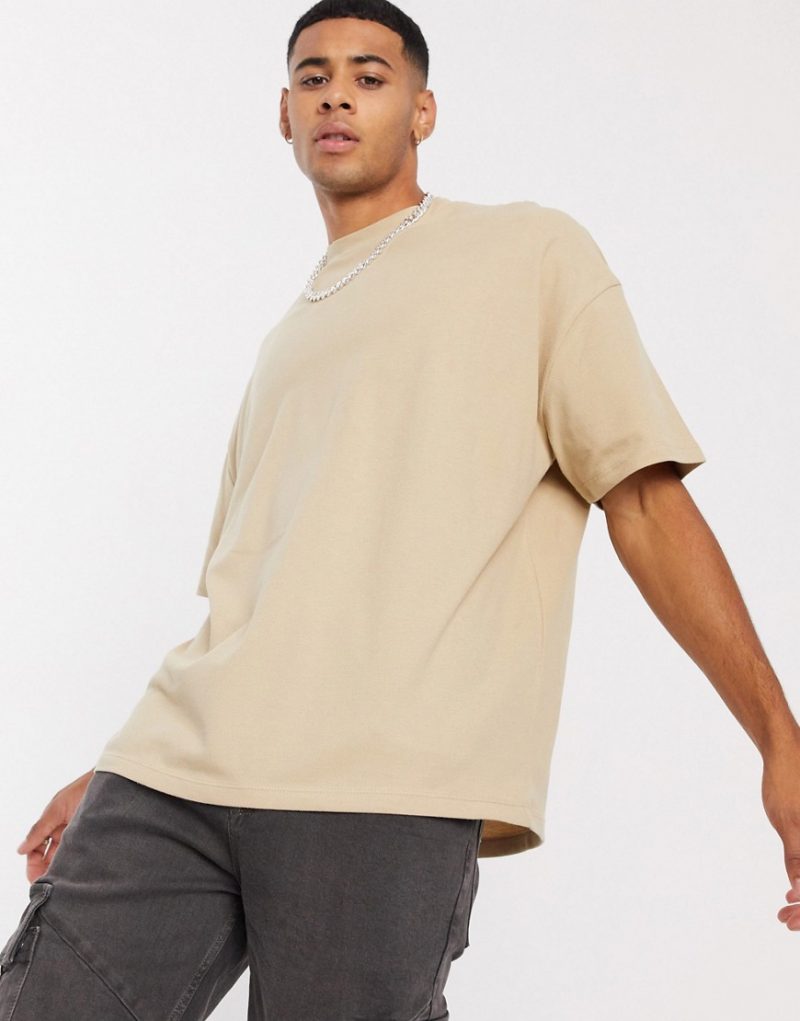 beige oversized t shirt