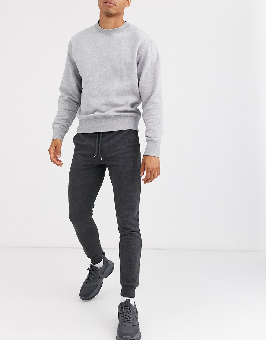 ASOS DESIGN skinny sweatpants in charcoal-Grey | The Fashionisto