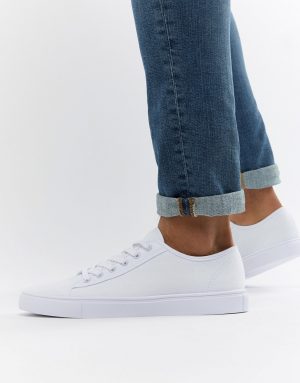 ASOS DESIGN sneakers in white canvas ASOS DESIGN sneakers in white canvas