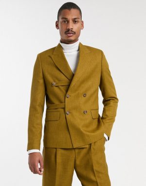 ASOS WHITE two-piece boxy blazer in brown with strap detail ASOS WHITE two-piece boxy blazer in brown with strap detail