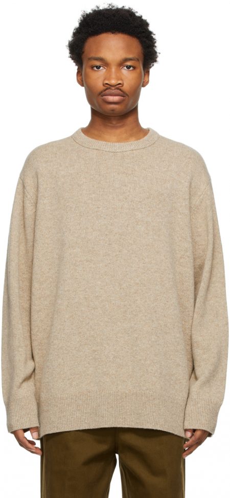 beige crew neck sweatshirt women's