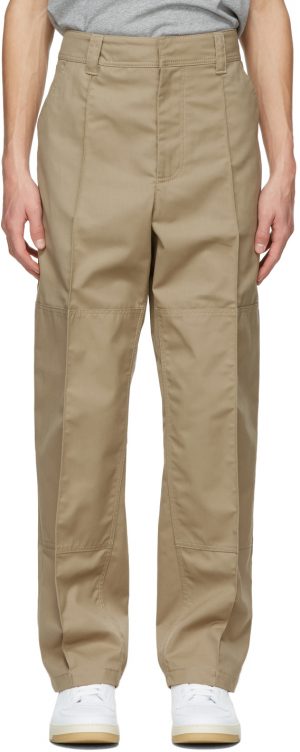 Acne Studios Beige Twill Workwear Trousers Acne Studios Beige Twill Workwear Trousers