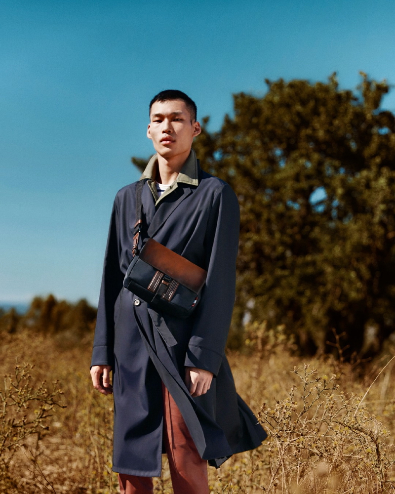 Stepping outdoors, Chun Soot appears in Bally's spring-summer 2021 campaign.