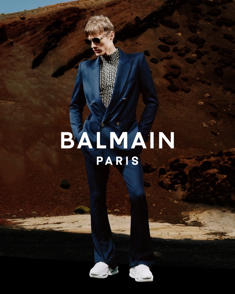 Balmain enlists Braien Vaiksaar as the star of its spring-summer 2021 men's campaign.