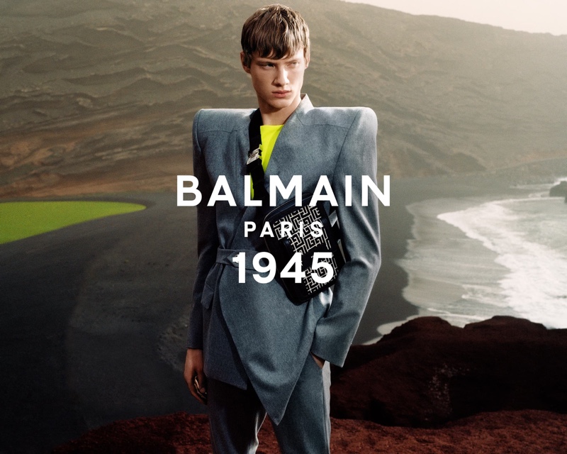 Braien Vaiksaar stars in Balmain's spring-summer 2021 men's campaign.