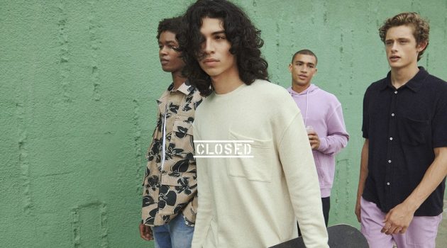 Closed Kicks Off Relaxed Summer of Style Caleb Elijah, Ernesto Cervantes, Tristan Stovall, and Elijah Claxton showcase summer style from Closed.