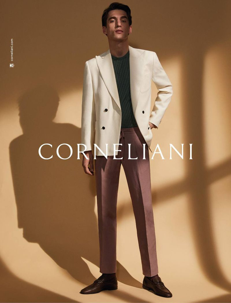 Reuniting with Corneliani, Anatol Modzelewski stars in the brand's spring-summer 2021 campaign.