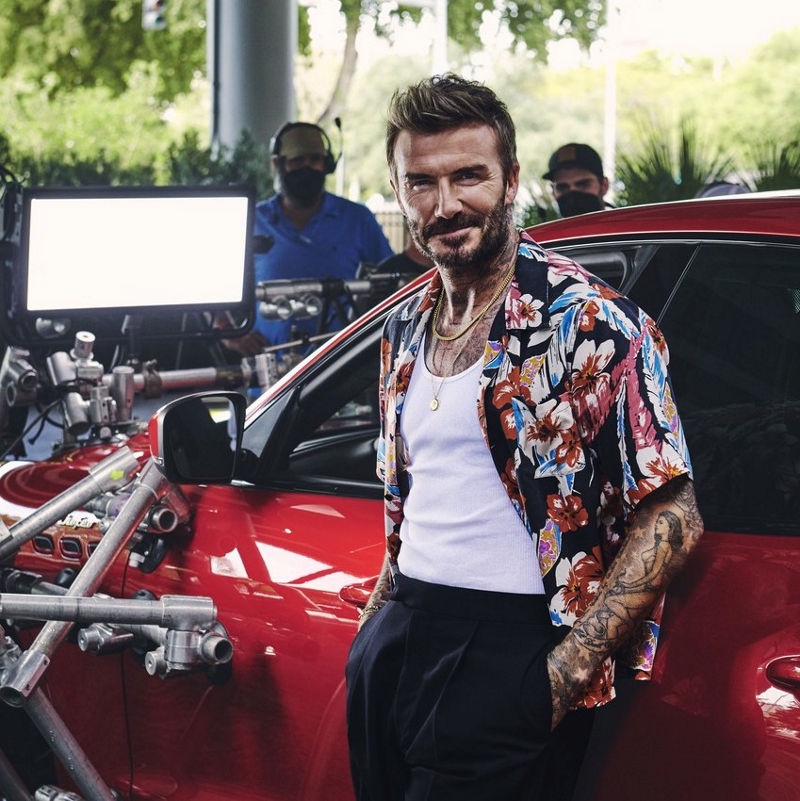 Connecting with Maserati, David Beckham films a new campaign spot.