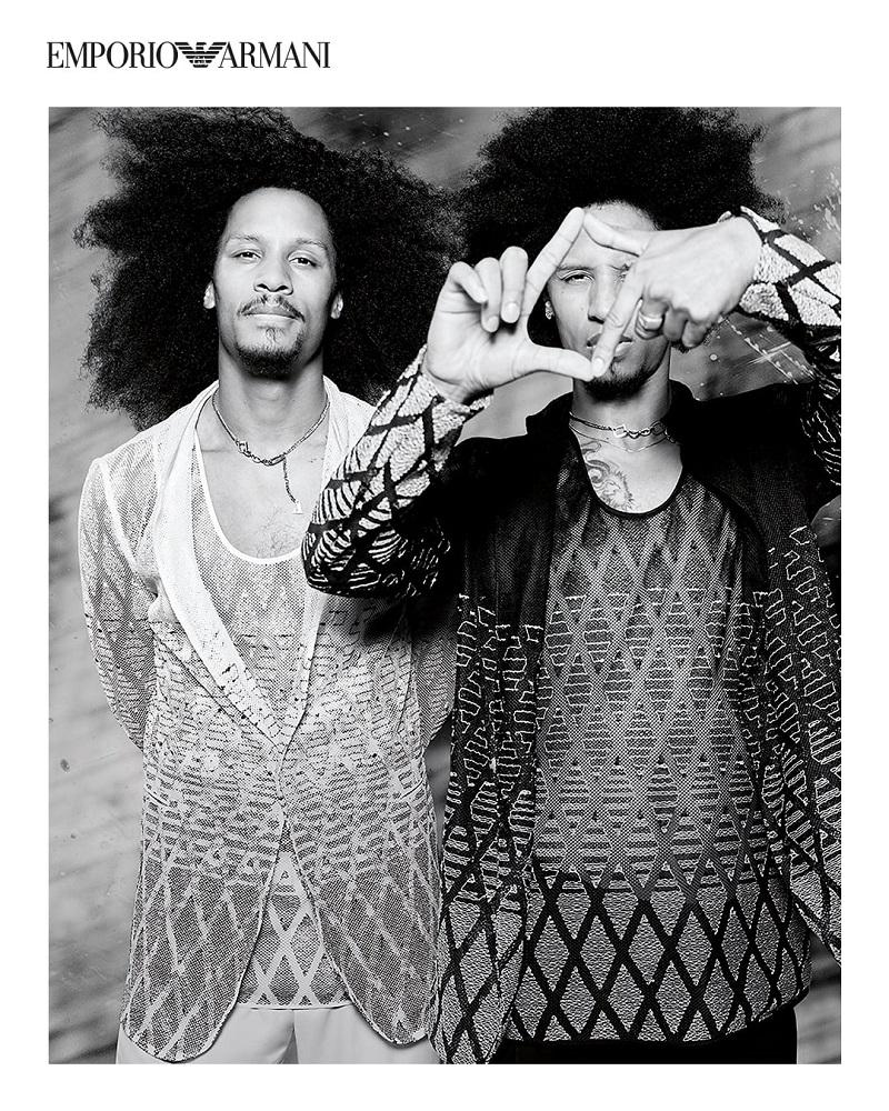 French dancers Larry and Laurent Bourgeois star in Emporio Armani's spring-summer 2021 campaign.