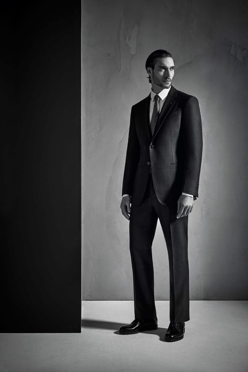 Giulio Rustichelli photographs Donny Lewis for Giorgio Armani's spring-summer 2021 Made to Measure campaign.