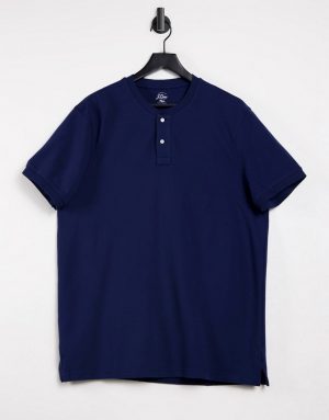 J Crew mox pique henley t-shirt-Blues J Crew mox pique henley t-shirt-Blues