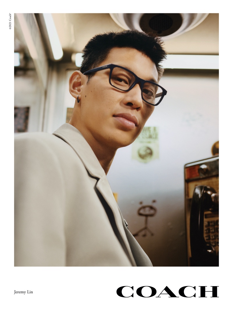 Jeremy Lin stars in Coach's spring 2021 eyewear campaign.