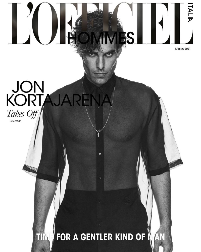 Jon Kortajarena covers the spring 2021 edition of L'Officiel Hommes Italia.