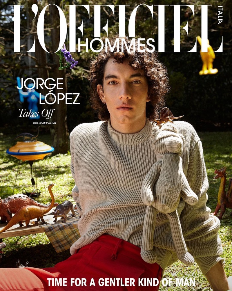 Jorge López covers the spring 2021 edition of L'Officiel Hommes Italia.