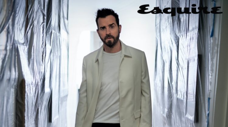 Justin Theroux dons a Dior Men coat and t-shirt with Rag & Bone jeans and R.M. Williams boots for the pages of Esquire.