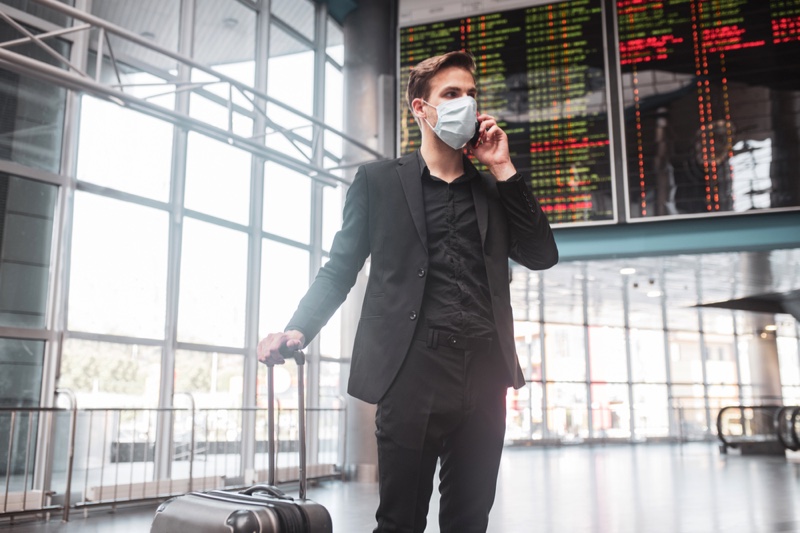 Man Traveling Airport Face Mask