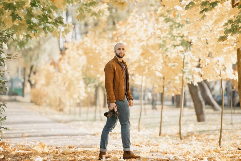 Man in Brown Suede Jacket