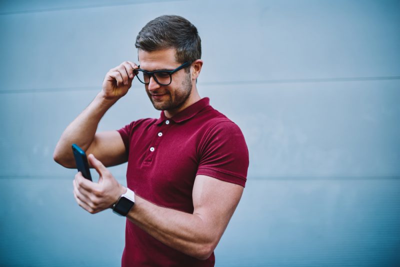 Man on iPhone