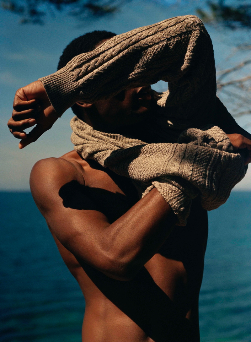 Ronan Gallagher photographs Hamid Onifade for Mango Committed.