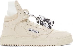 Off-White Beige Canvas Off Court 3.0 High-Top Sneakers Off-White Beige Canvas Off Court 3.0 High-Top Sneakers