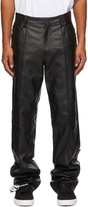 Off-White Black Leather Formal Pants Off-White Black Leather Formal Pants