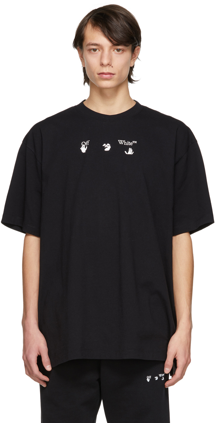 off white shirt black green