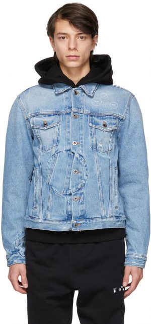 Off-White Blue Twisted Denim Jacket Off-White Blue Twisted Denim Jacket