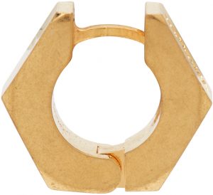 Off-White Gold Hexnut Single Earring Off-White Gold Hexnut Single Earring