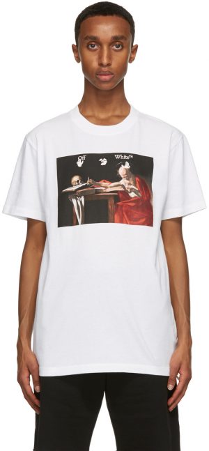 Off-White White Caravaggio Print T-Shirt Off-White White Caravaggio Print T-Shirt