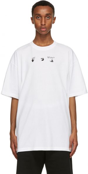 Off-White White Print World Peace T-Shirt Off-White White Print World Peace T-Shirt
