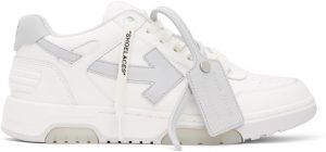 Off-White White & Grey Out Of Office Sneakers Off-White White & Grey Out Of Office Sneakers