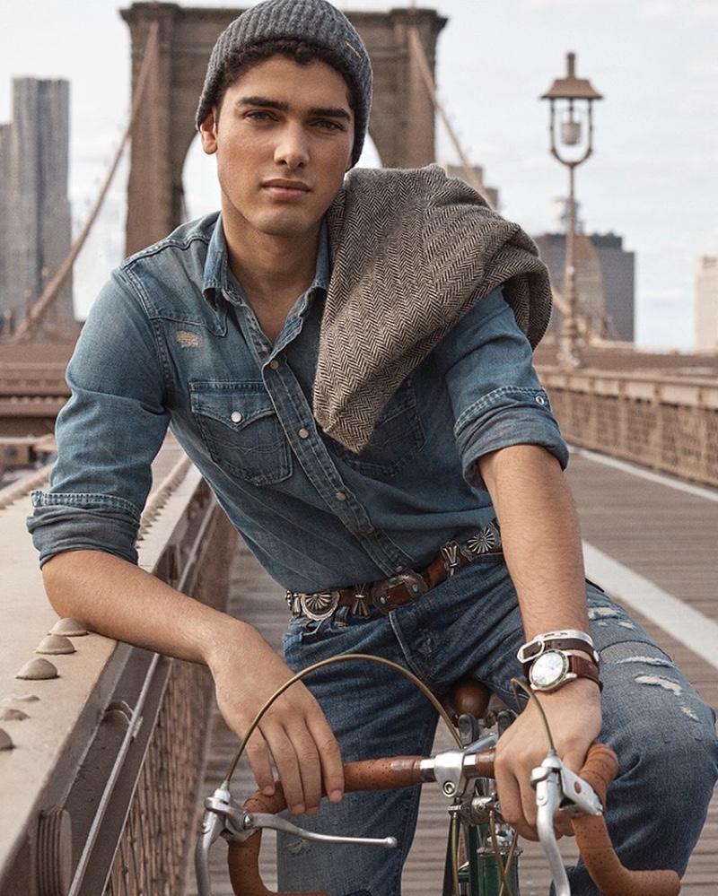 Doubling down on classic denim, Torin Verdone stars in the POLO Cologne Intense campaign.