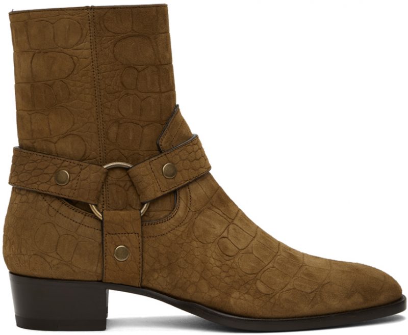 saint laurent wyatt harness boots brown