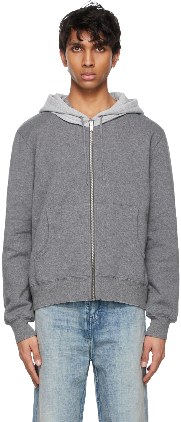 Saint Laurent Grey Colorblock Hoodie | The Fashionisto