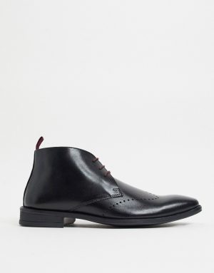 Silver Street formal chukka boots in black leather Silver Street formal chukka boots in black leather