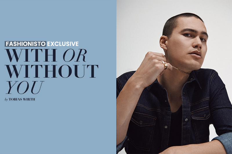 Tim wears earring Fashionology, necklace Ariane Ernst, rings Wolf Circus Jewelry, tank and denim shirt Diesel.