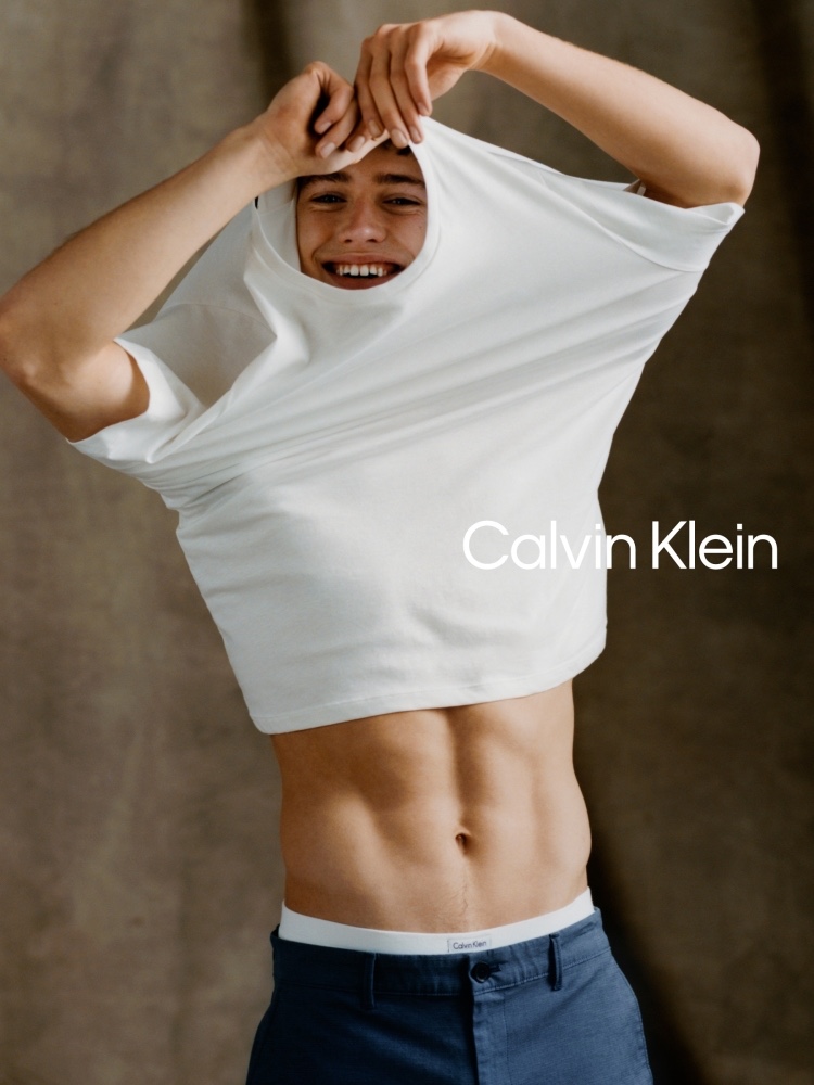 All smiles, Valentin Humbroich stars in Calvin Klein's spring-summer 2021 campaign.