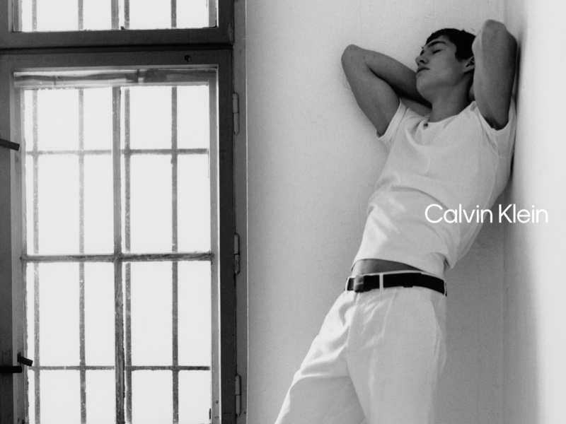 Luis Alberto Rodriguez photographs Valentin Humbroich for Calvin Klein's spring-summer 2021 campaign.