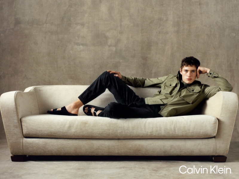 Model Valentin Humbroich fronts Calvin Klein's spring-summer 2021 campaign.