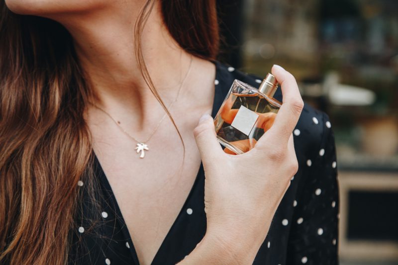 Woman Spraying Perfume