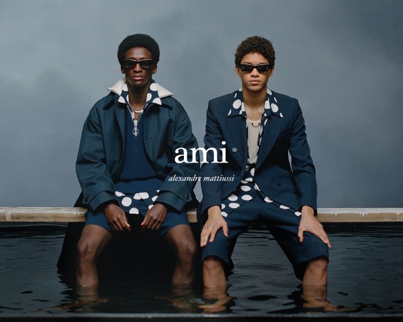 Models Mamadou Diagne and Jeranimo van Russel come together for AMI Paris' spring-summer 2021 campaign.