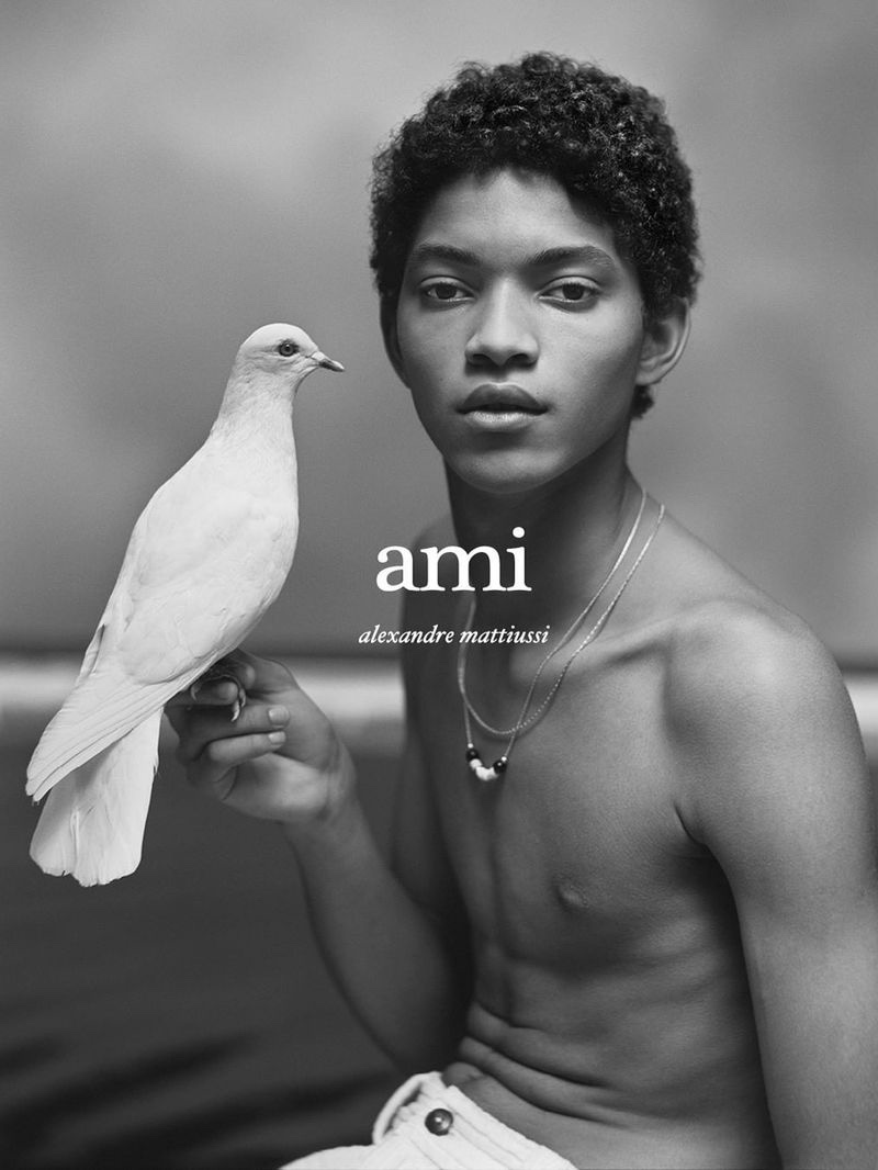 Jeranimo van Russel appears in AMI Paris' spring-summer 2021 campaign.