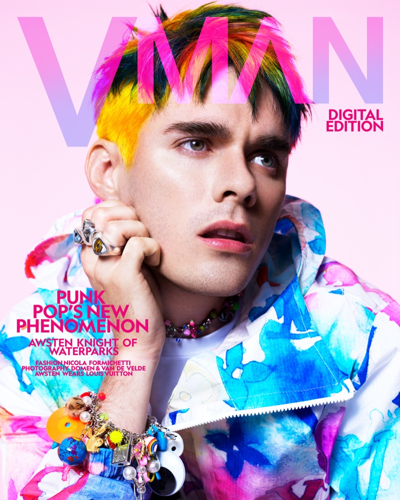 Waterparks frontman Awsten Knight covers VMAN magazine's digital edition.