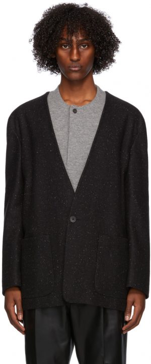 Fear of God Ermenegildo Zegna Black Wool One-Button Blazer Fear of God Ermenegildo Zegna Black Wool One-Button Blazer