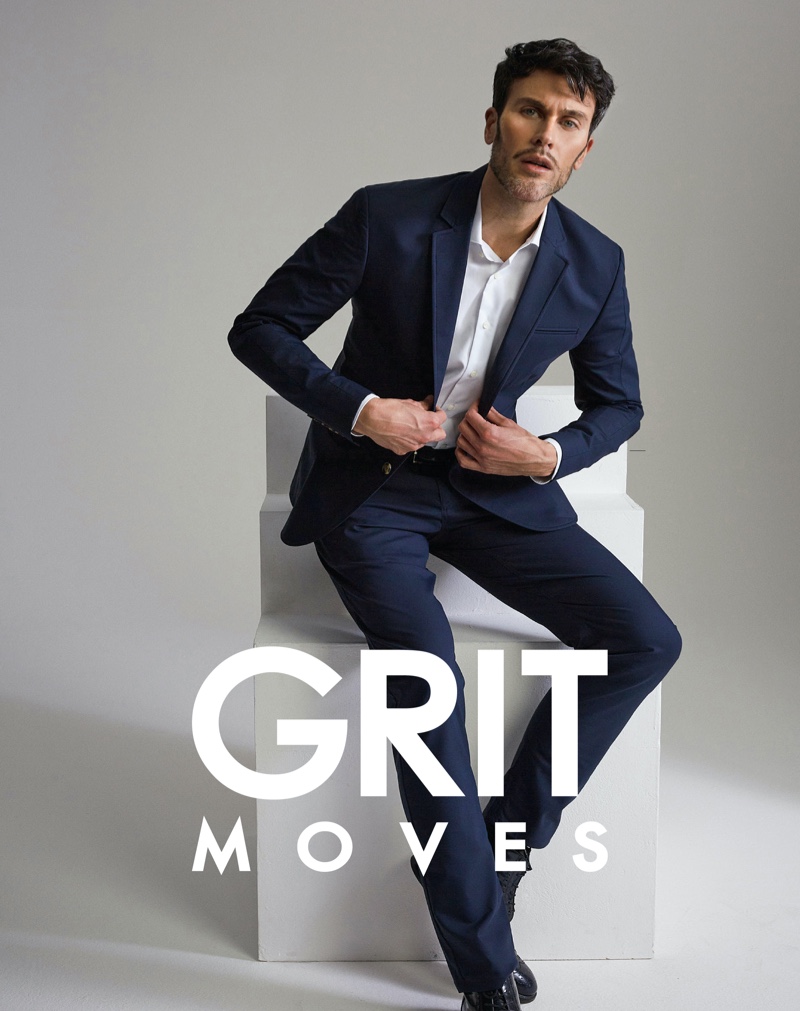 Donning a sharp suit, Pascal Bier fronts GritMoves latest campaign.