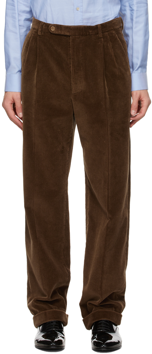 Gucci Brown Cotton Corduroy Trousers | The Fashionisto