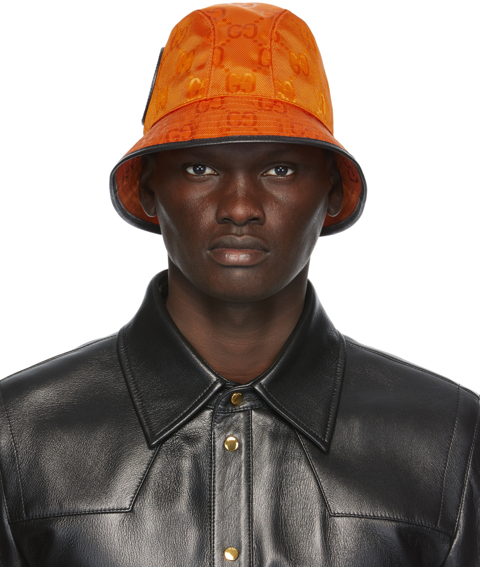 Gucci Orange Off The Grid GG Supreme Bucket Hat | The Fashionisto