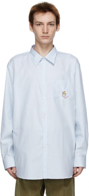 Gucci White & Blue Stripe Chick Shirt Gucci White & Blue Stripe Chick Shirt