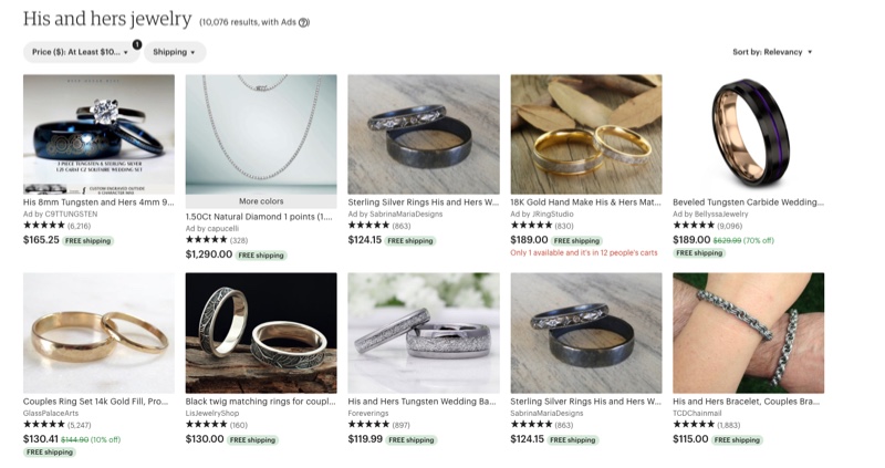 His Hers Jewelry Etsy