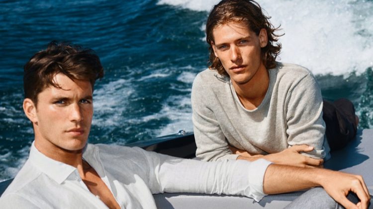 Models Dan Zsolt and Umberto Villahermosa front JOOP!'s spring-summer 2021 campaign.